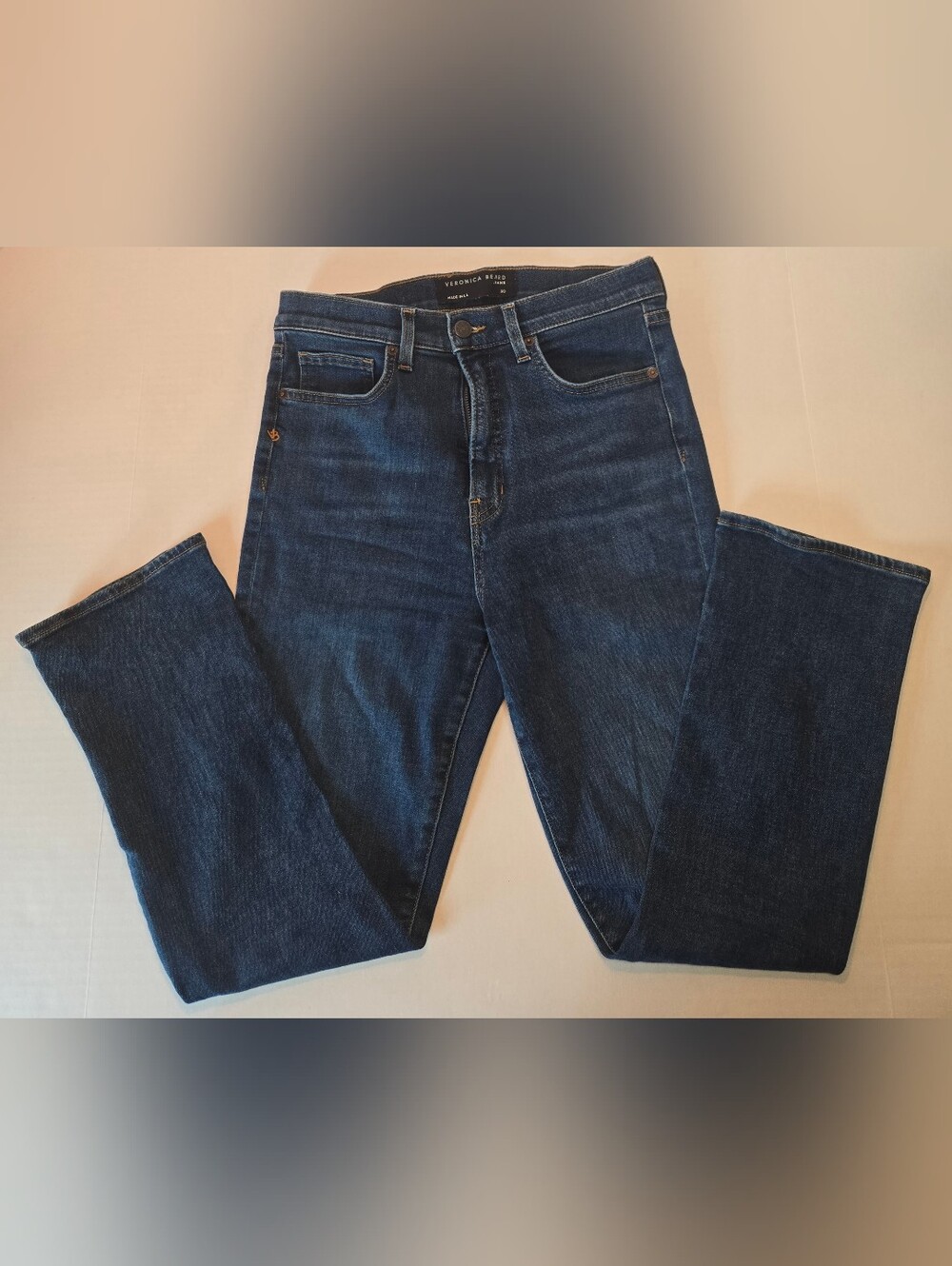 Veronica Beard Carly Kick Flare High Rise Womens Jeans Size 30/10 Bright Blue